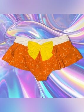 sailor venus skirted swim bottoms with bow - hot topic exclusive, sz lg